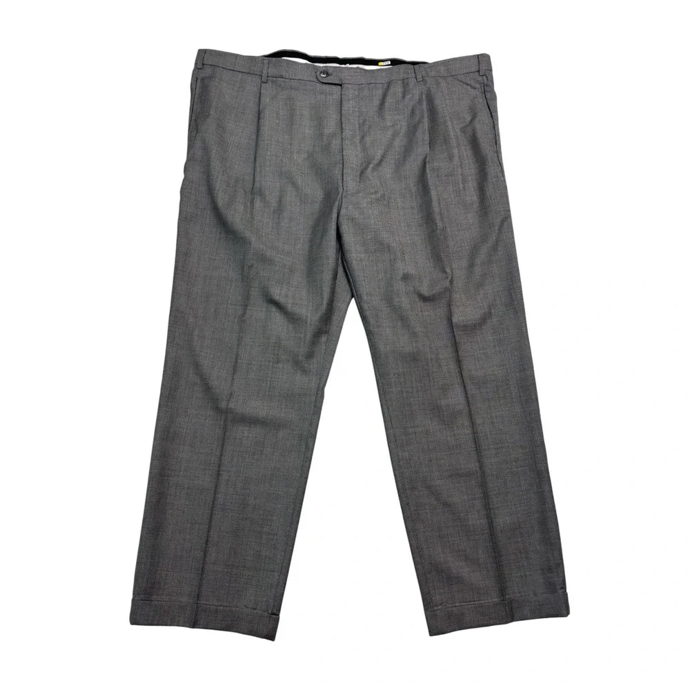 Joseph Abboud 54L 48x32 Gray 2pc Pant Suit Tollegno 1900 Italian Fabric Wool USA